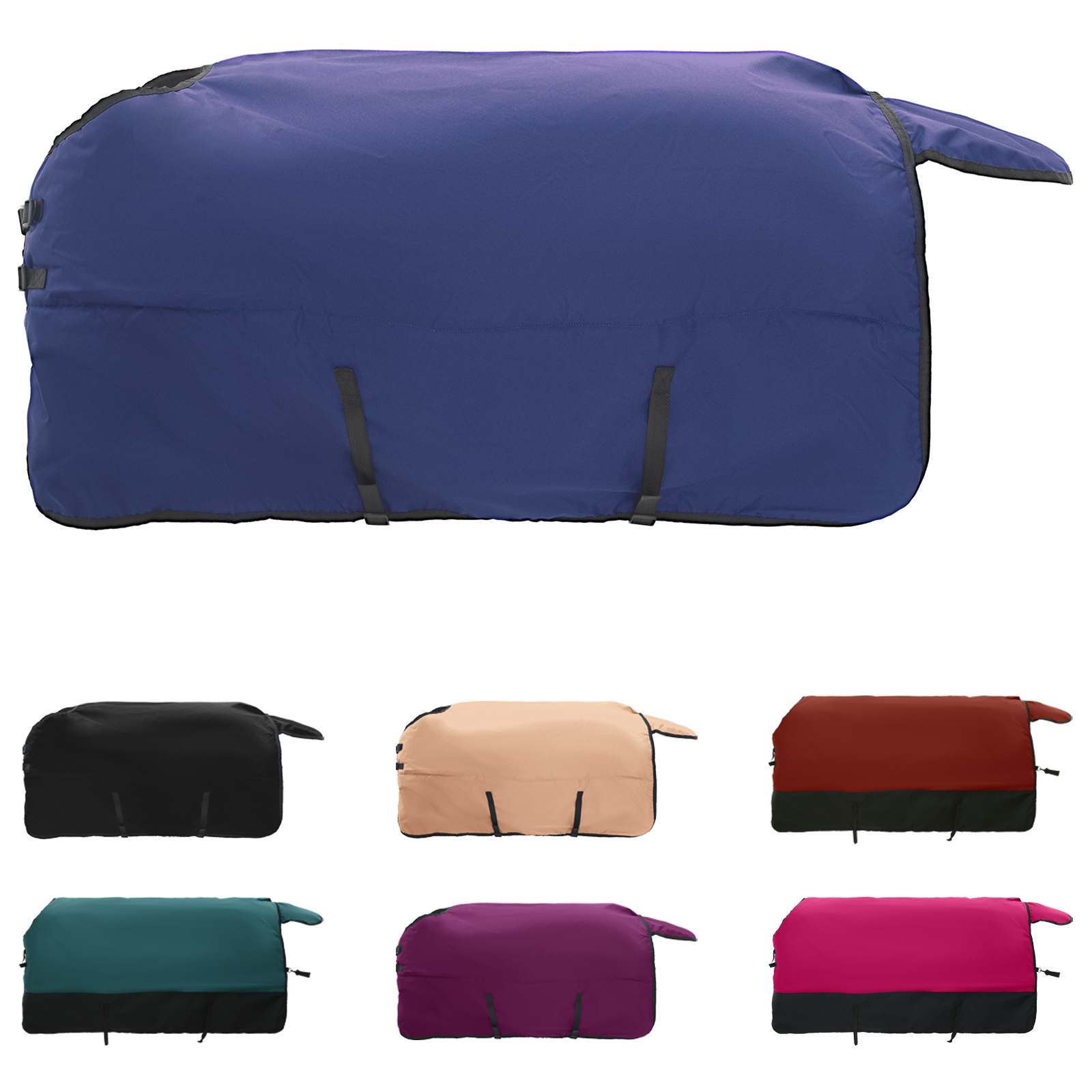 Hestetæppe Mørk Grøn og Sort 105 cm Polyester