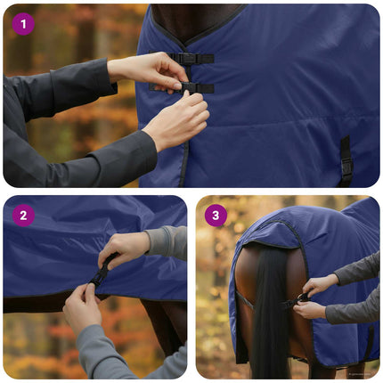 Hestetæppe Mørk Grøn og Sort 115 cm Polyester