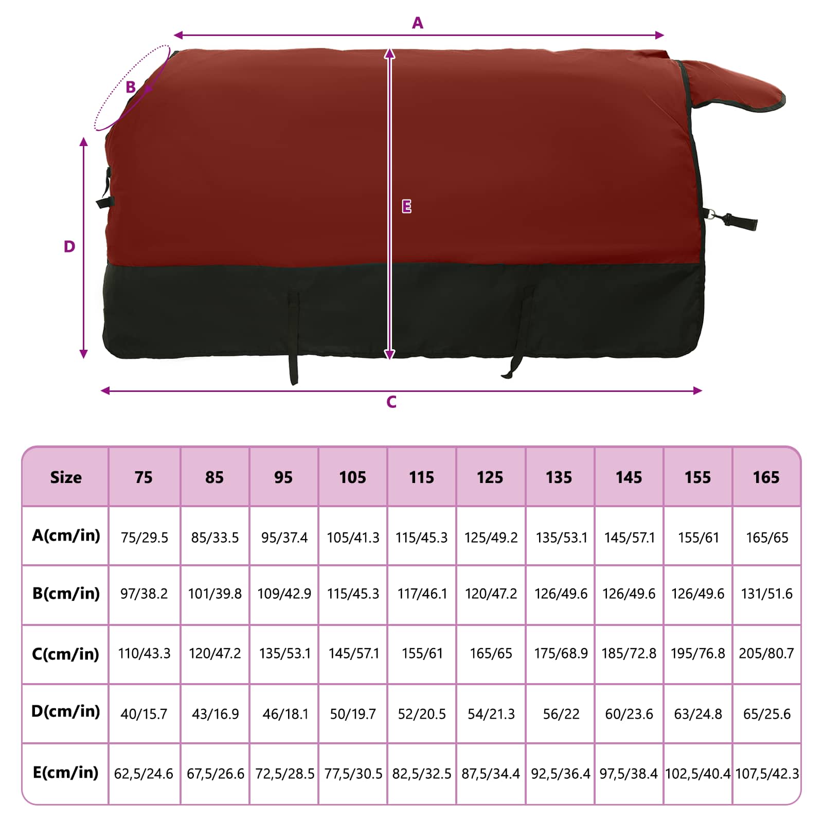 Hestetæppe Mørk Grøn og Sort 115 cm Polyester