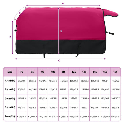 Hestetæppe Pink og Sort 115 cm Polyester