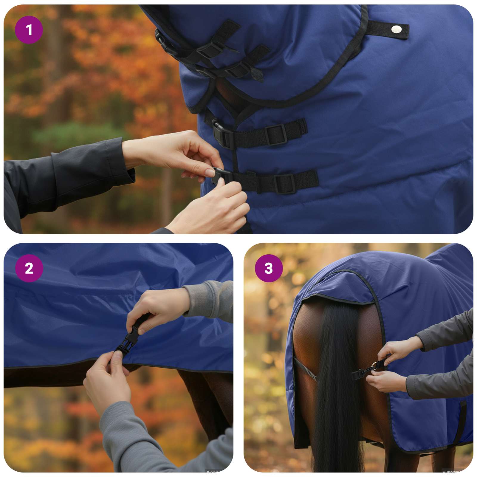 Hestetæppe Mørk Grøn og Sort 85 cm Polyester