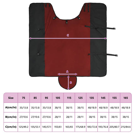 Hestetæppe Bordeaux og Sort 105 cm Polyester