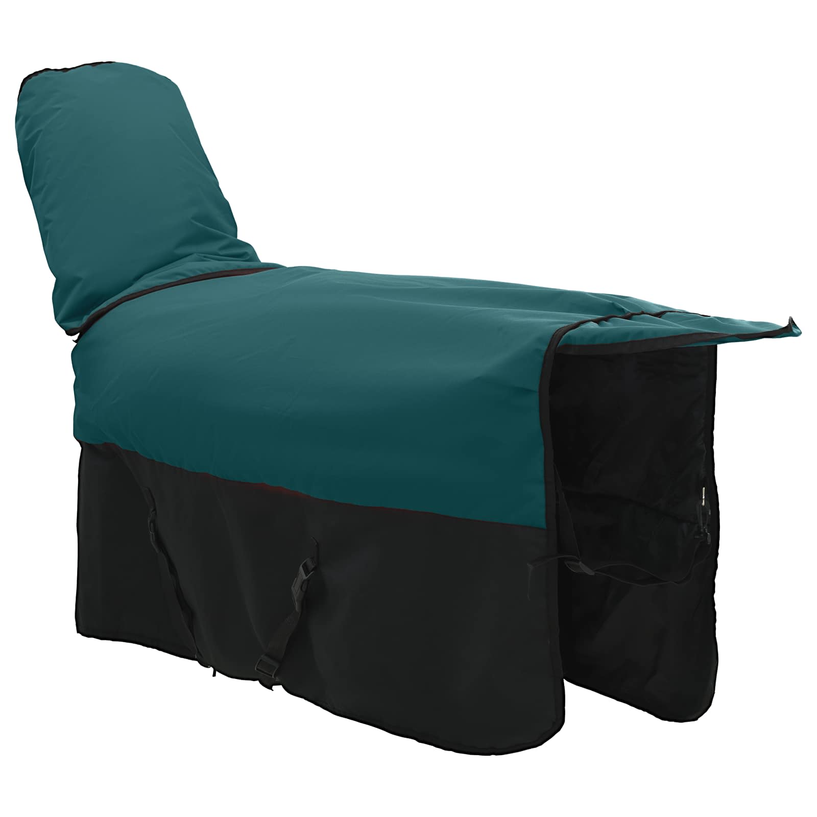 Hestetæppe Mørk Grøn og Sort 155 cm Polyester