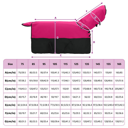 Hestetæppe Pink og Sort 145 cm Polyester