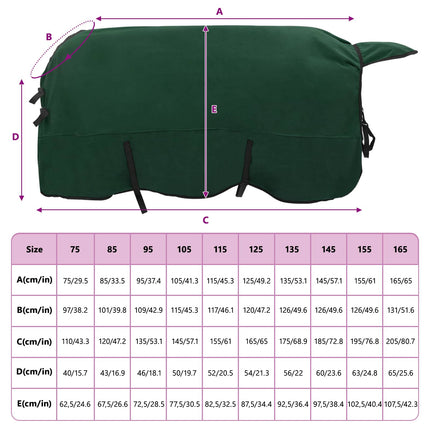 Hestetæppe Mørkegrøn 125 cm Polyester Fleece