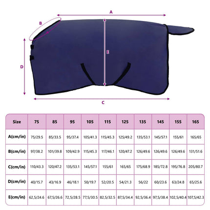 Hestetæppe Mørkeblå 85 cm Polyester Fleece