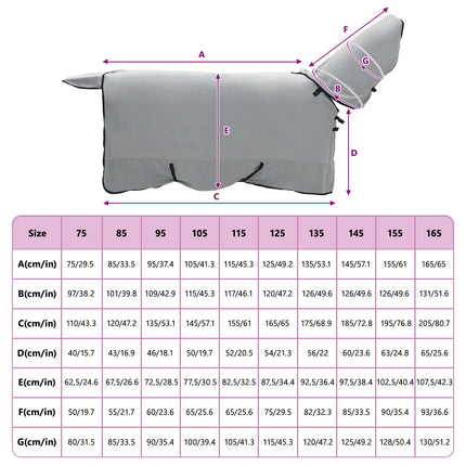 Hestetæppe Lysegrå og pink 155 cm Polyester Fleece