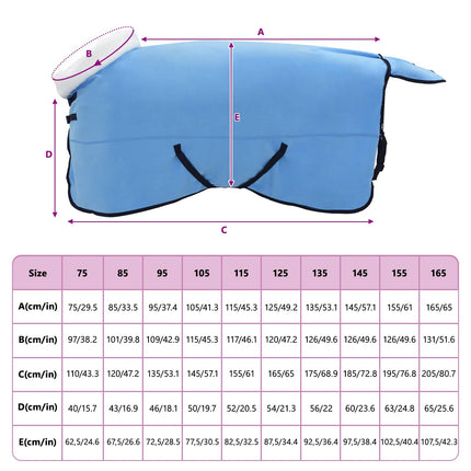 Hestetæppe Fuldt aqua 135 cm Polar fleece