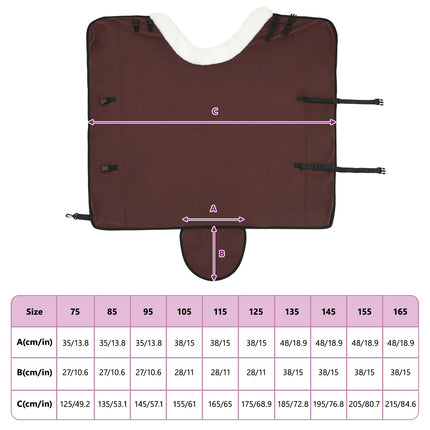Hestetæppe Mørk Brun 125 cm Polar fleece