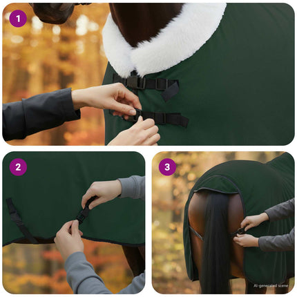 Hestetæppe Mørkegrøn 95 cm Polar fleece