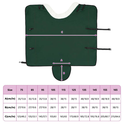 Hestetæppe Mørkegrøn 145 cm Polar fleece
