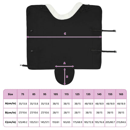 Hestetæppe Sort 125 cm Polar fleece