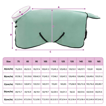Hestetæppe Mørkegrøn 105 cm Polar fleece