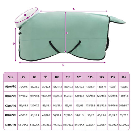 Hestetæppe Mørkegrøn 145 cm Polar fleece