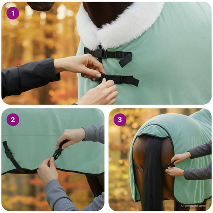 Hestetæppe Mørkegrøn 155 cm Polar fleece