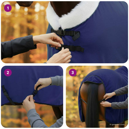 Hestetæppe Mørkeblå 75 cm Polar fleece