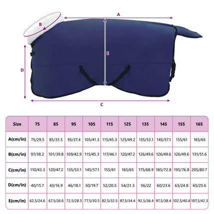 Hestetæppe Mørkeblå 155 cm Polar fleece