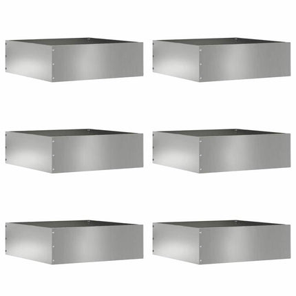 Plænekant 6 stk. 40 x 40 x 13 cm Galvaniseret stål Sølv