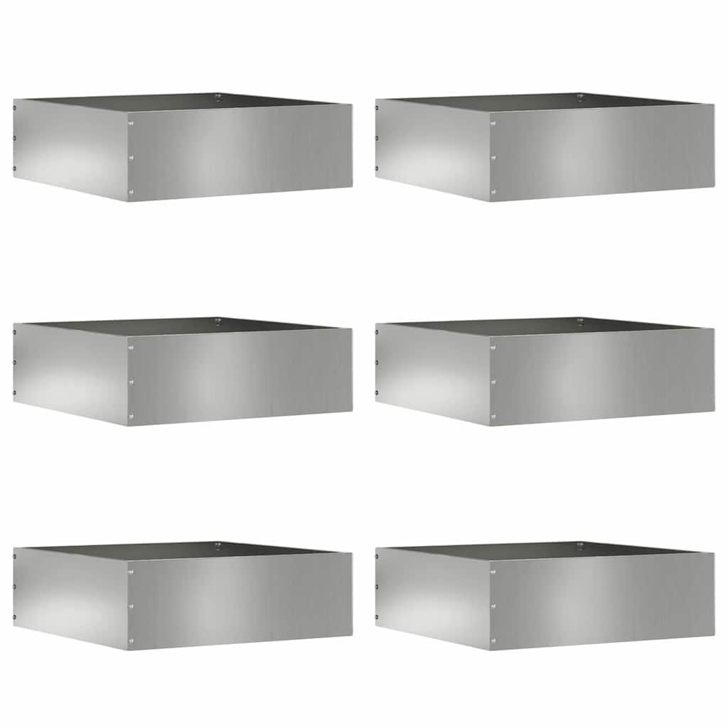 Plænekant 6 pcs Sølv 40 x 40 x 13 cm Galvaniseret stål