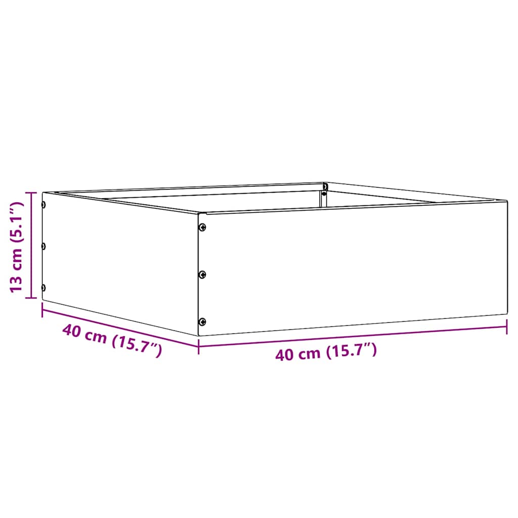 Plænekant 6 pcs Sølv 40 x 40 x 13 cm Galvaniseret stål