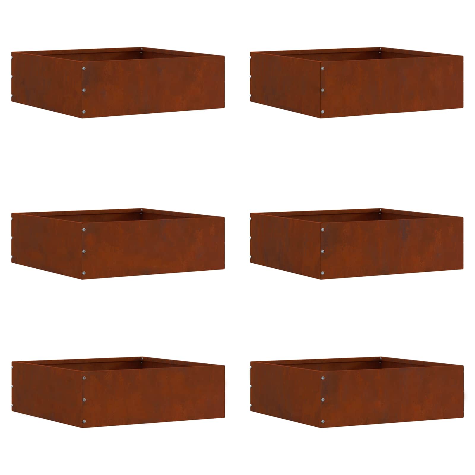 Plænekant 6 pcs Rusten 40 x 40 x 13 cm Cortenstål