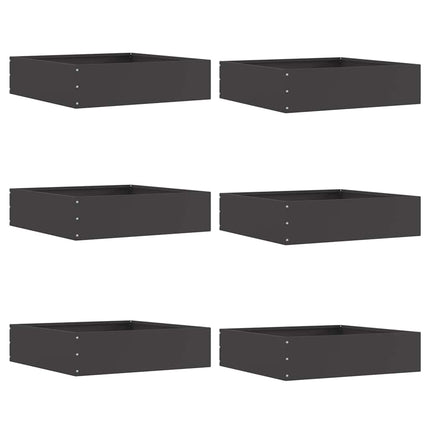 Plænekant 6 stk. 50 x 50 x 13 cm Stål Sort
