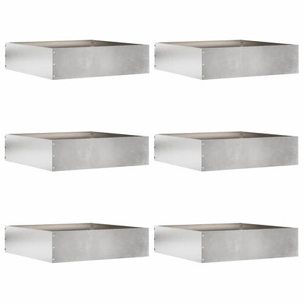 Plænekant 6 pcs Sølv 50 x 50 x 13 cm Rustfrit stål