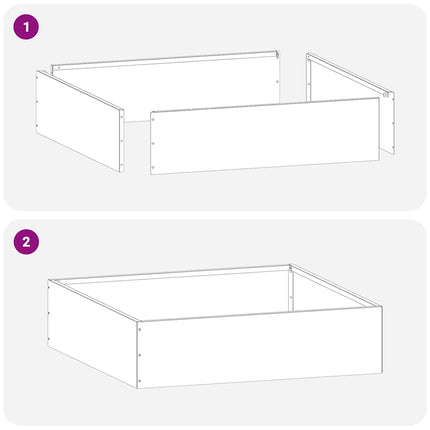 Plænekant 6 stk. 50 x 50 x 13 cm Galvaniseret stål Sølv