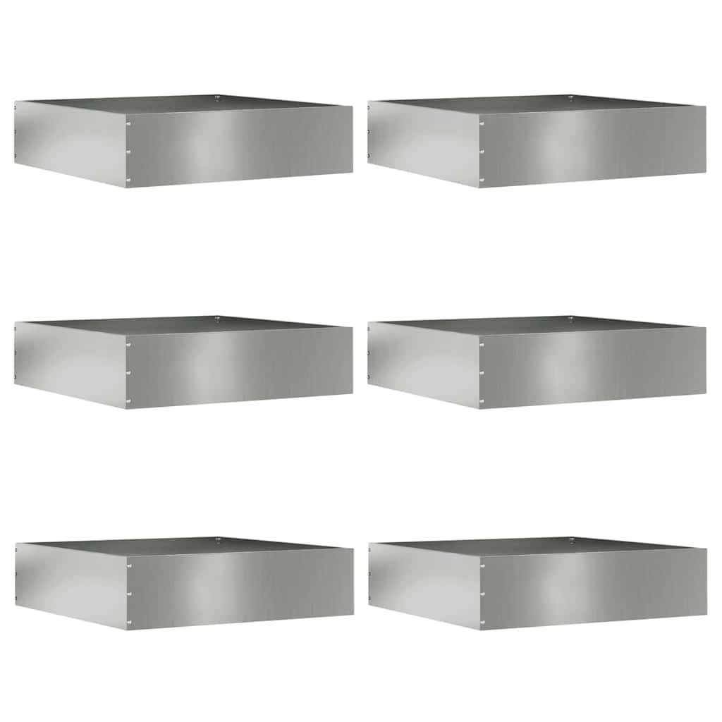 Plænekant 6 pcs Sølv 50 x 50 x 13 cm Galvaniseret stål