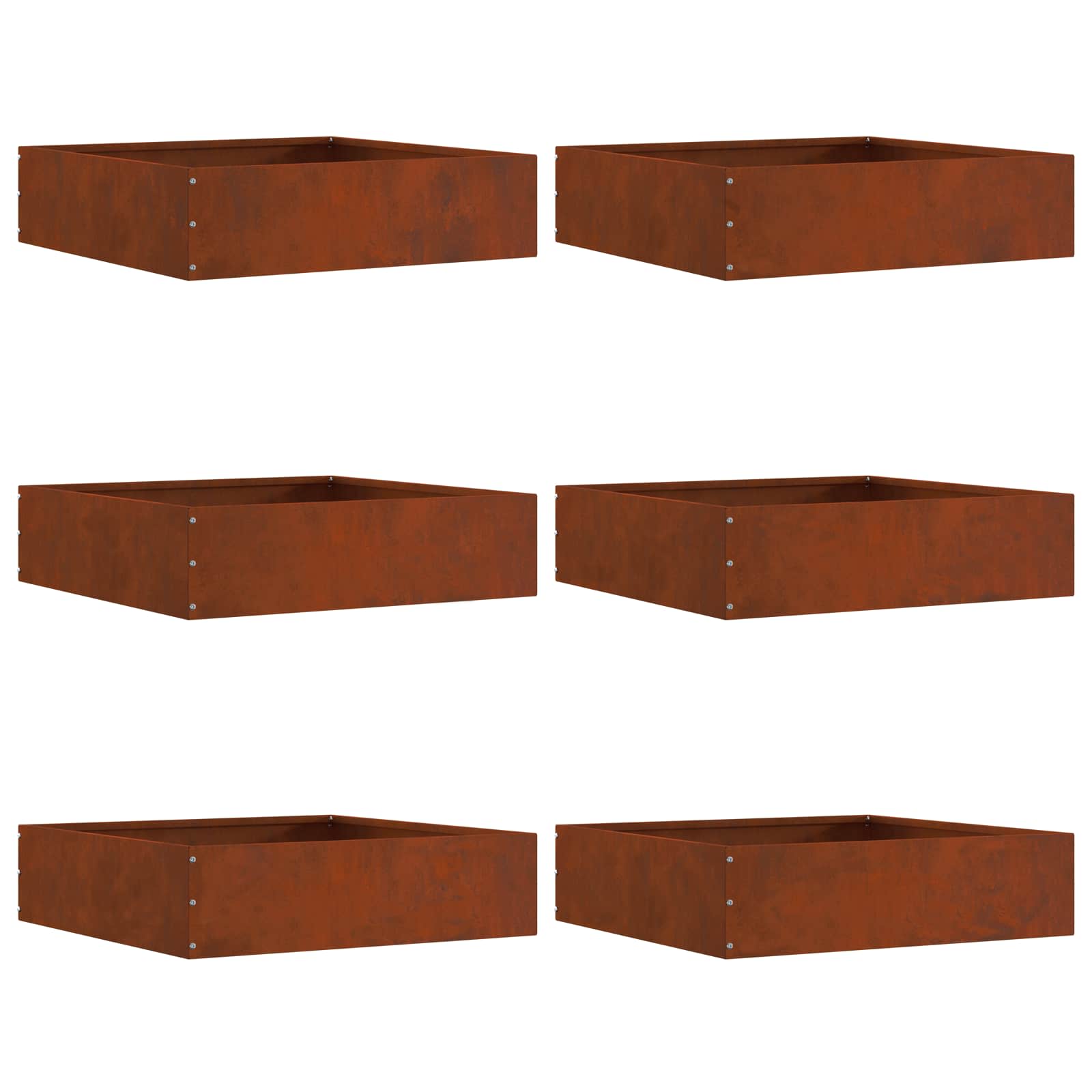 Plænekant 6 pcs Rusten 50 x 50 x 13 cm Cortenstål