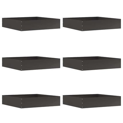 Plænekant 6 pcs Sort 60 x 60 x 13 cm Stål