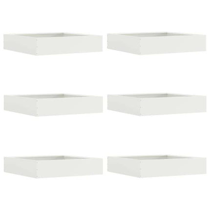 Plænekant 6 pcs Hvid 60 x 60 x 13 cm Stål