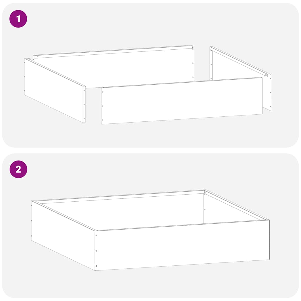 Plænekant 6 pcs Antracit 60 x 60 x 13 cm Stål