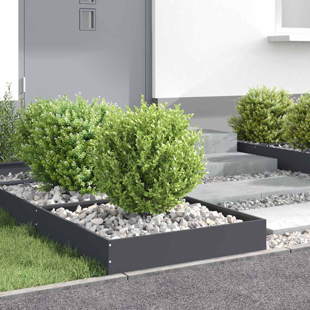 Plænekant 6 pcs Antracit 60 x 60 x 13 cm Stål