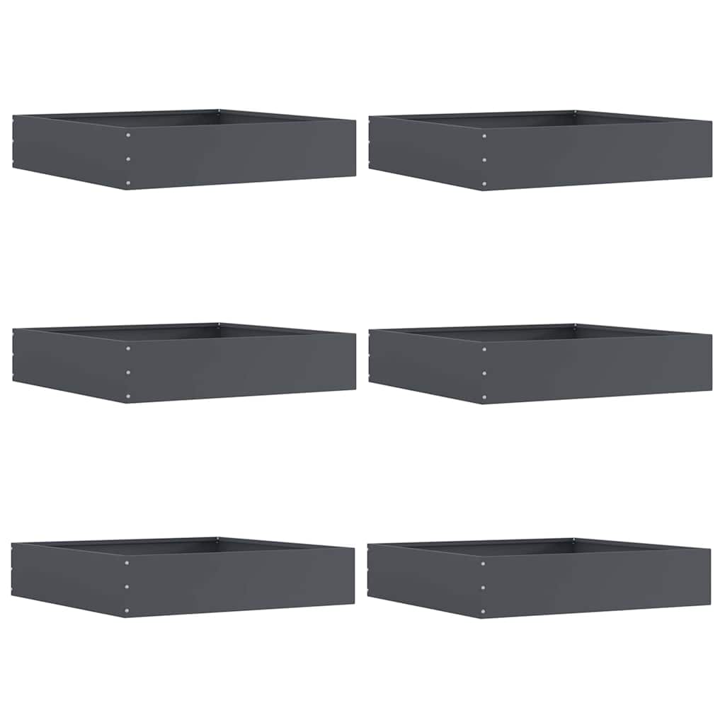 Plænekant 6 pcs Antracit 60 x 60 x 13 cm Stål