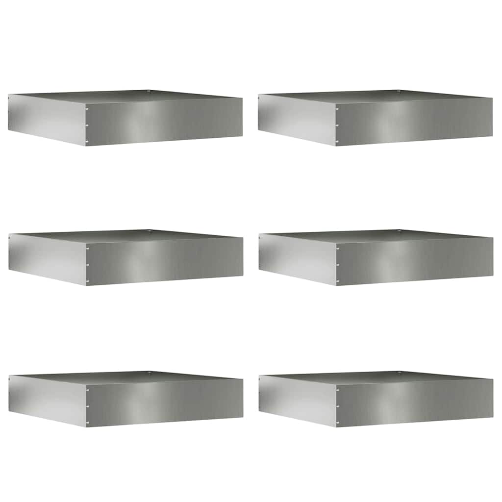 Plænekant 6 pcs Sølv 60 x 60 x 13 cm Galvaniseret stål