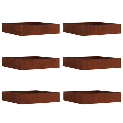 Plænekant 6 pcs Rusten 60 x 60 x 13 cm Cortenstål