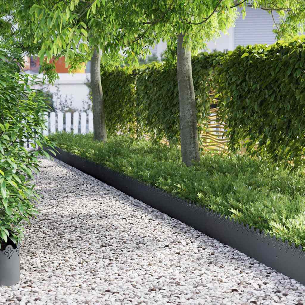 Plænekanter 20 pcs Antracit 103 x 0,05 x 22 cm Stål