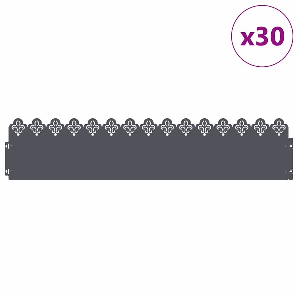 Plænekanter 30 pcs Antracit 103 x 0,05 x 22 cm Stål