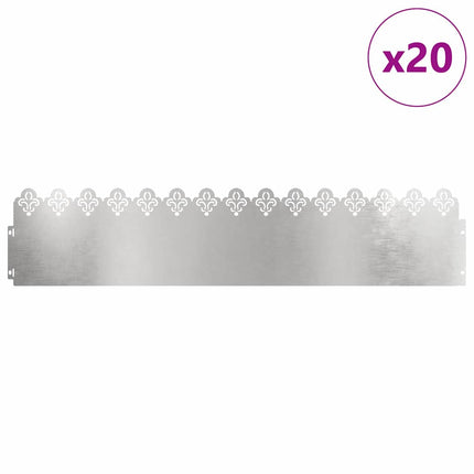 Plænekanter 20 pcs Sølv 103 x 0,05 x 22 cm Rustfrit stål