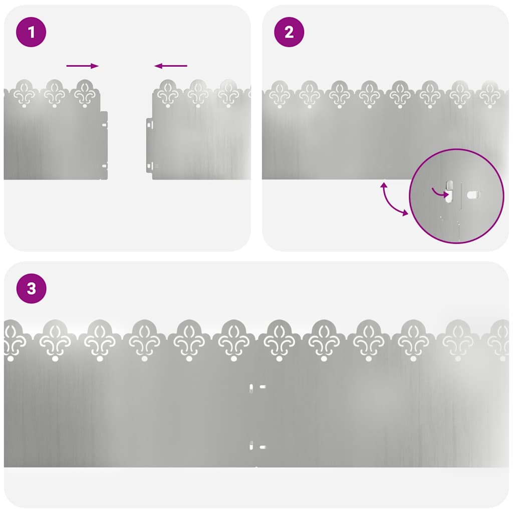 Plænekanter 20 pcs Sølv 103 x 0,05 x 22 cm Galvaniseret stål