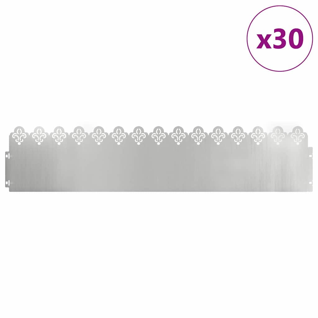 Plænekanter 30 pcs Sølv 103 x 0,05 x 22 cm Galvaniseret stål