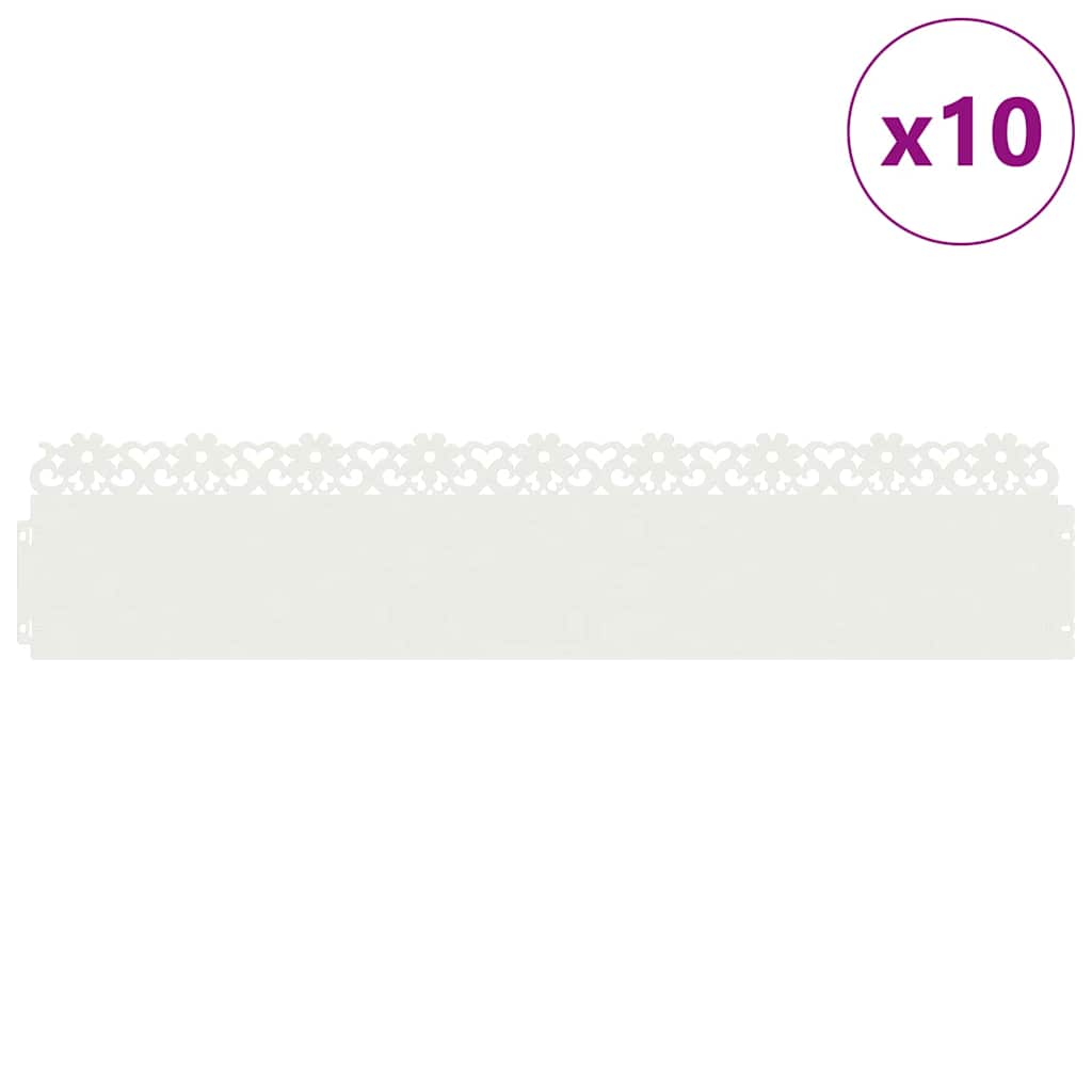 Plænekanter 10 pcs Hvid 103 x 0,05 x 22 cm Stål