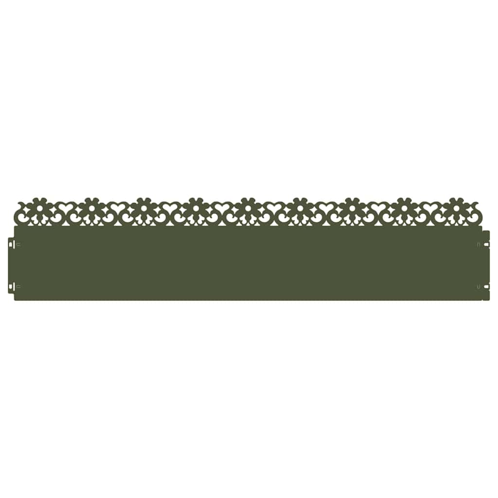 Plænekanter 20 pcs Oliven grøn 103 x 0,05 x 22 cm Stål