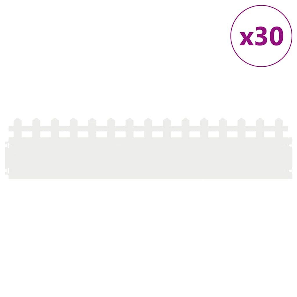 Plænekanter 30 pcs Hvid 103 x 0,05 x 22 cm Stål