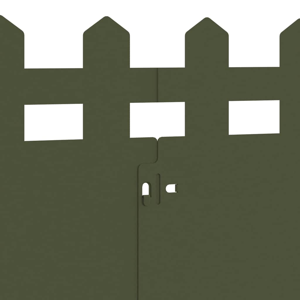 Plænekanter 10 pcs Oliven grøn 103 x 0,05 x 22 cm Stål
