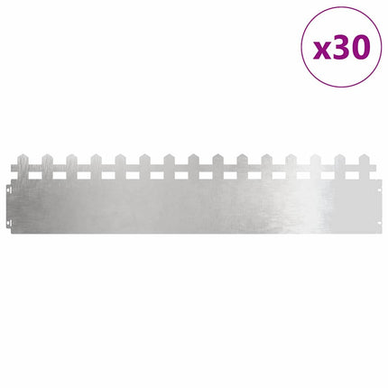 Plænekanter 30 pcs Sølv 103 x 0,05 x 22 cm Rustfrit stål