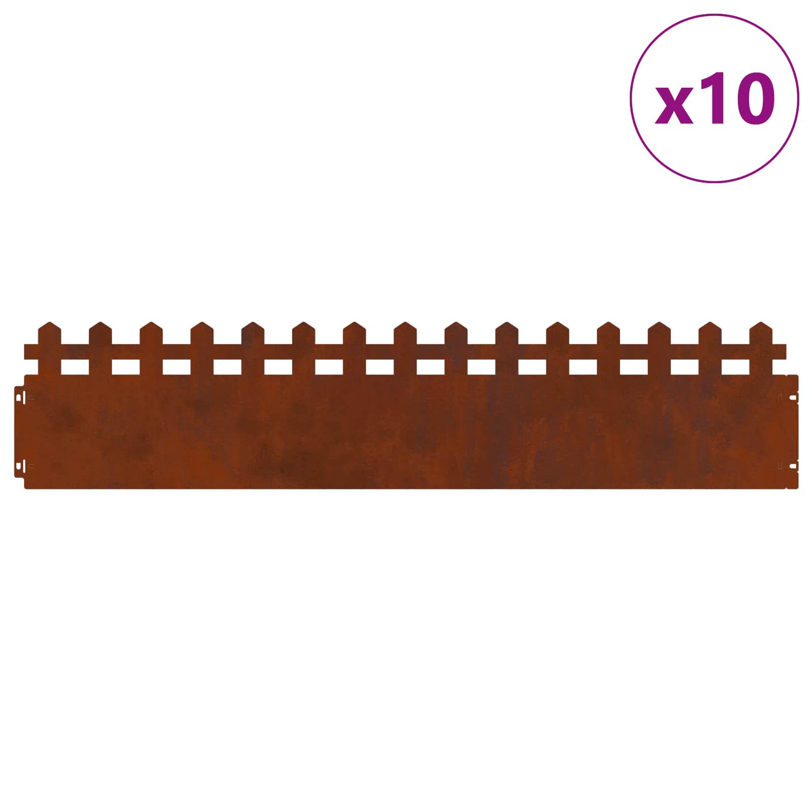 Plænekanter 10 pcs Rusten 103 x 0,05 x 22 cm Cortenstål