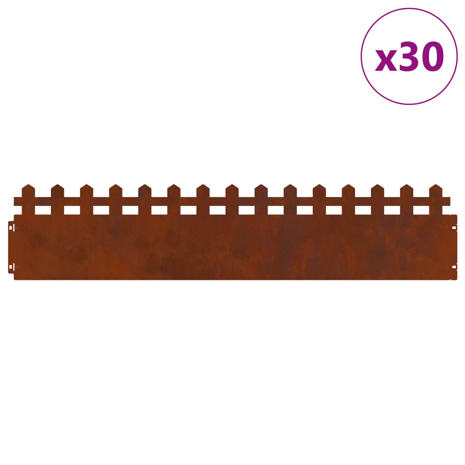 Plænekanter 30 pcs Rusten 103 x 0,05 x 22 cm Cortenstål