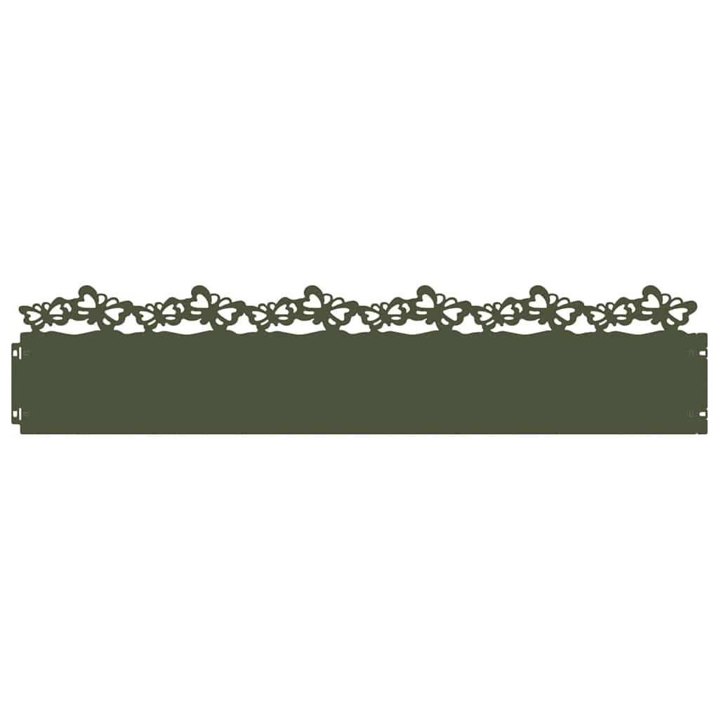 Plænekanter 10 pcs Oliven grøn 103 x 0,05 x 22 cm Stål